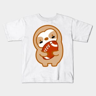 Cute Super Bowl Football Sloth Kids T-Shirt